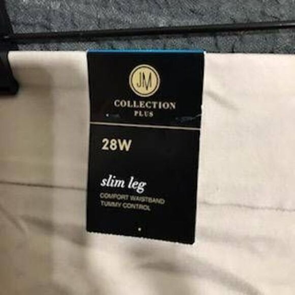 JM Collection NWT Khaki Chinos Trouser Pants Size 28W - Picture 8 of 12